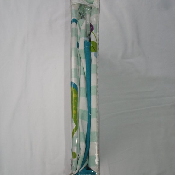 Peri Kids Cute Frog Shower Curtain 100% Cotton Fabric White Multi Color - Picture 9 of 12